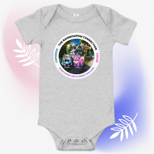 Baby BOYS short sleeve one piece - Giggles & Grins: Be Bold & Kind with Cameron and Chloe in DonnaVille Baby Onesie!