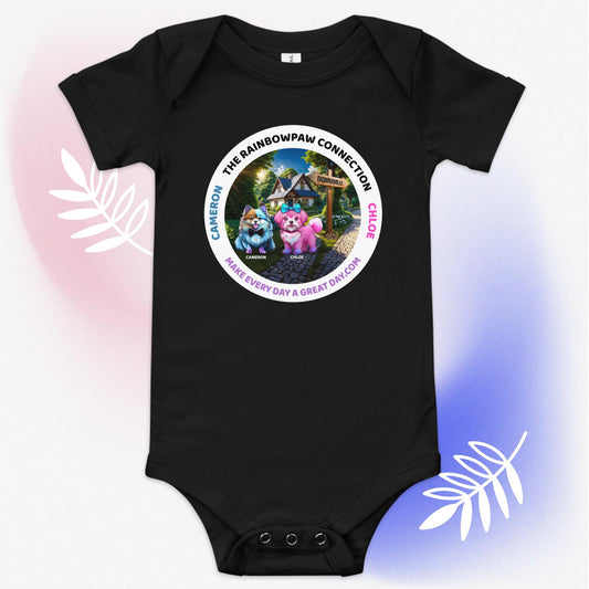 Baby BOYS short sleeve one piece - Giggles & Grins: Be Bold & Kind with Cameron and Chloe in DonnaVille Baby Onesie!