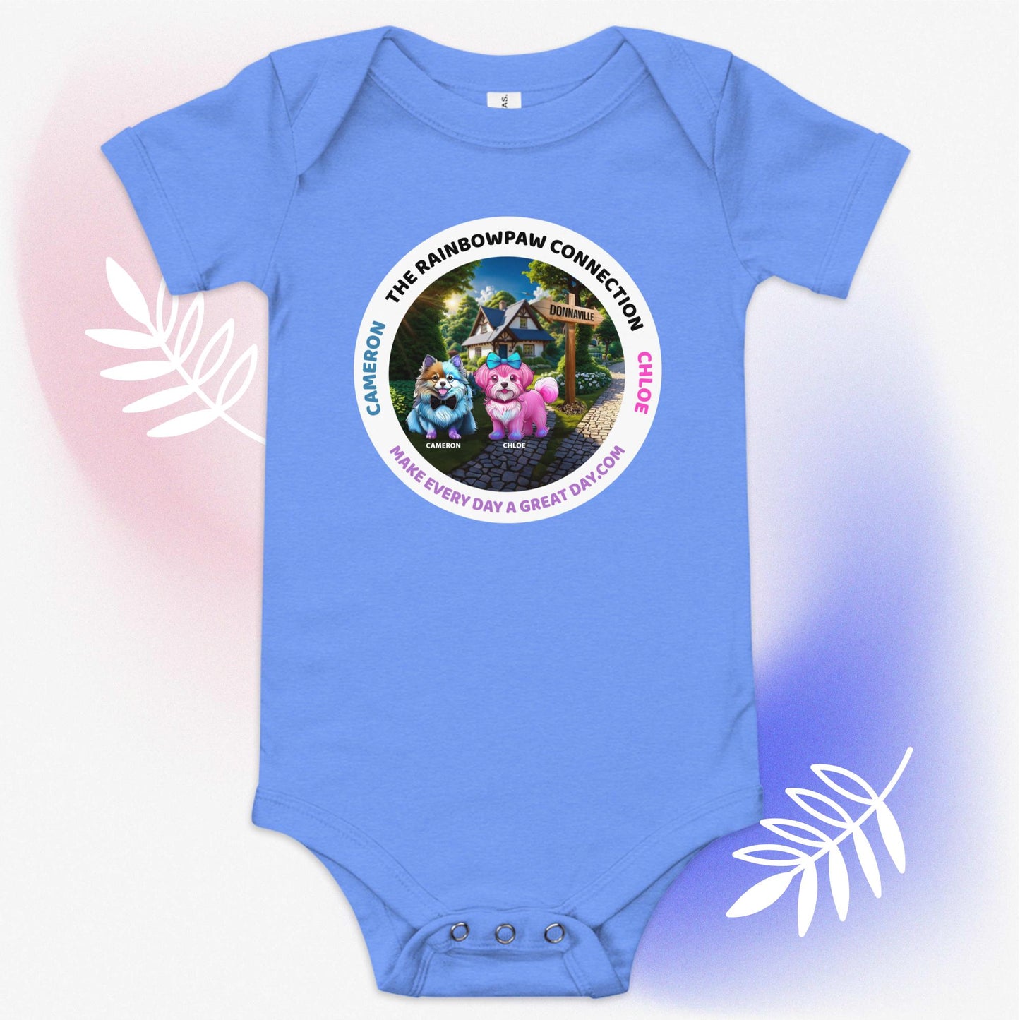 Baby BOYS short sleeve one piece - Giggles & Grins: Be Bold & Kind with Cameron and Chloe in DonnaVille Baby Onesie!