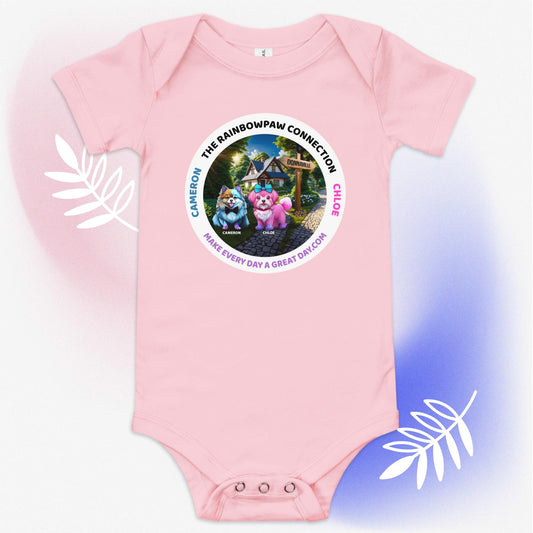 Baby GIRLS short sleeve one piece - Giggles & Grins: Be Bold & Kind with Cameron and Chloe in DonnaVille Baby Onesie!