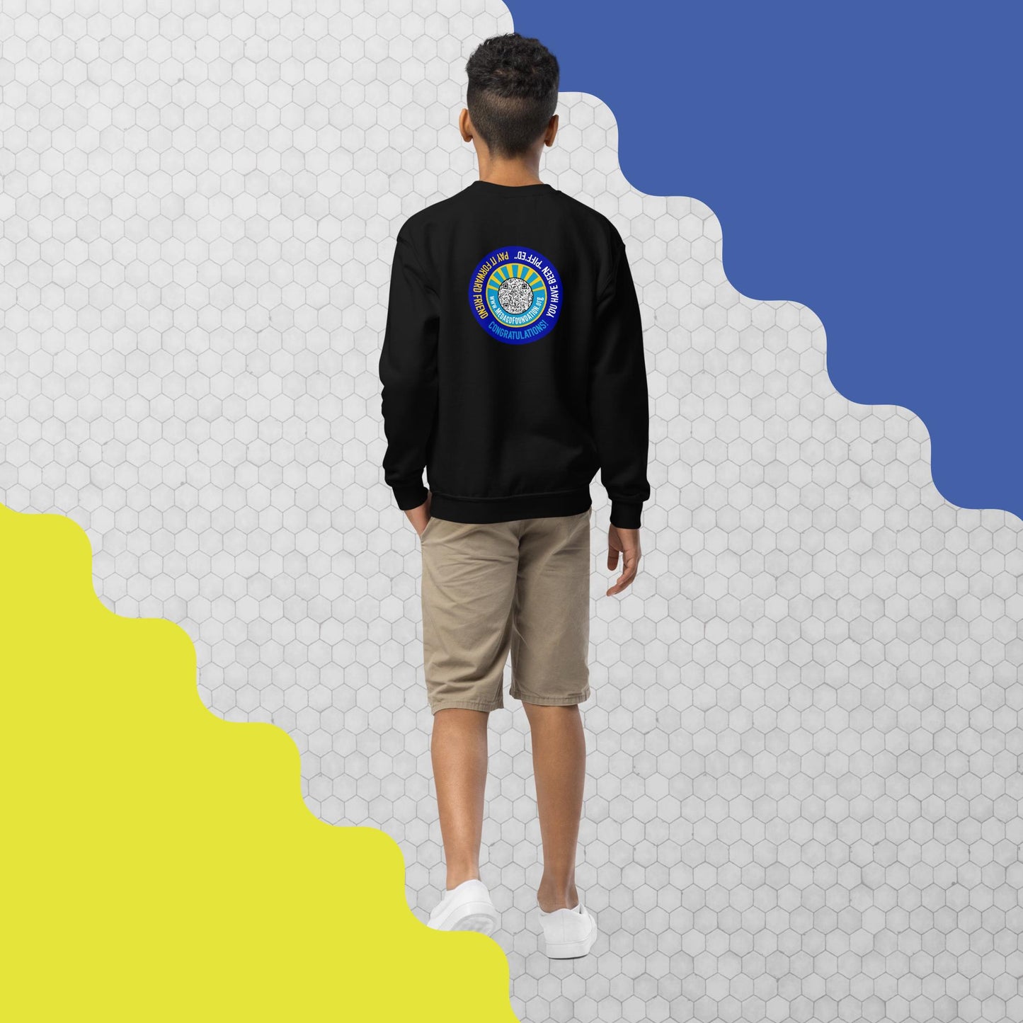 Boy's Youth Crewneck Sweatshirt: Cozy Comfort with a Cause ( Printed on Front and Back )