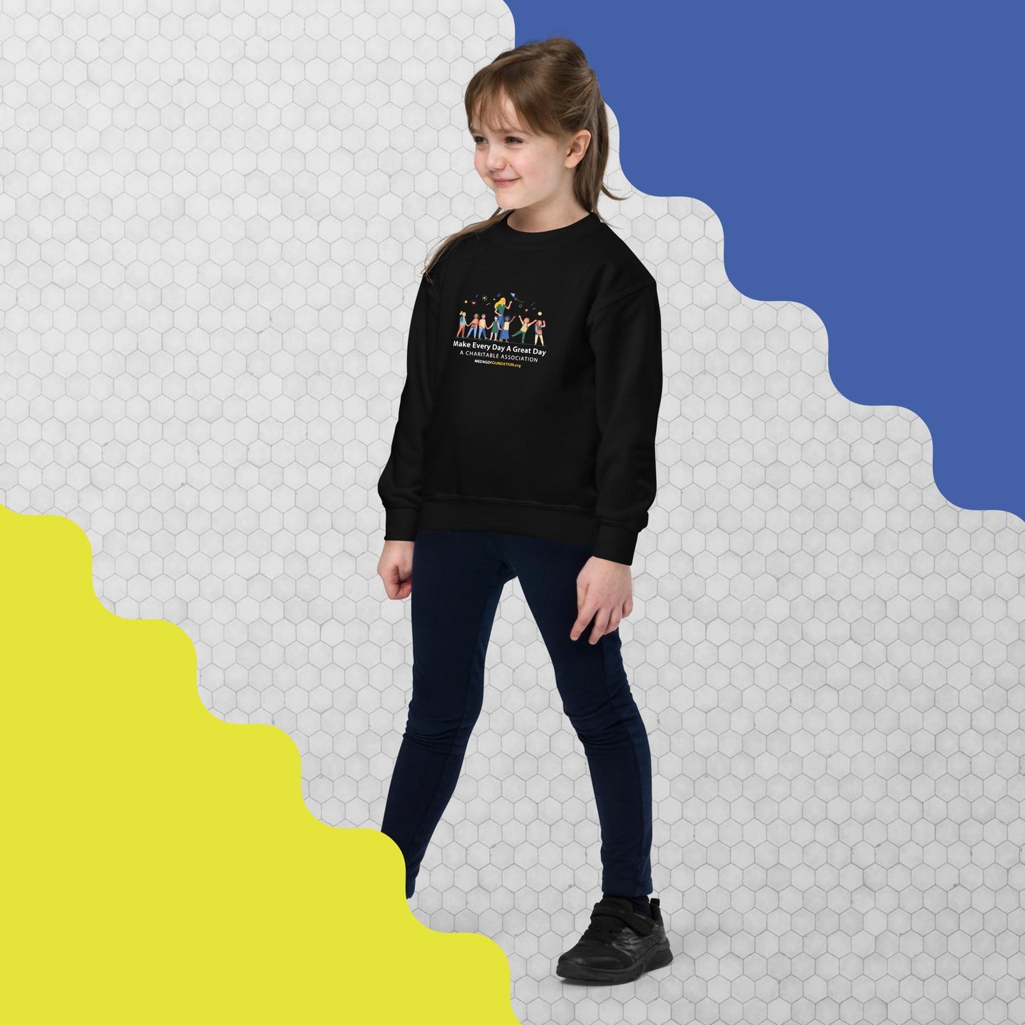 Girl's Youth Crewneck Sweatshirt: Cozy Comfort with a Cause ( Printed on Front and Back )