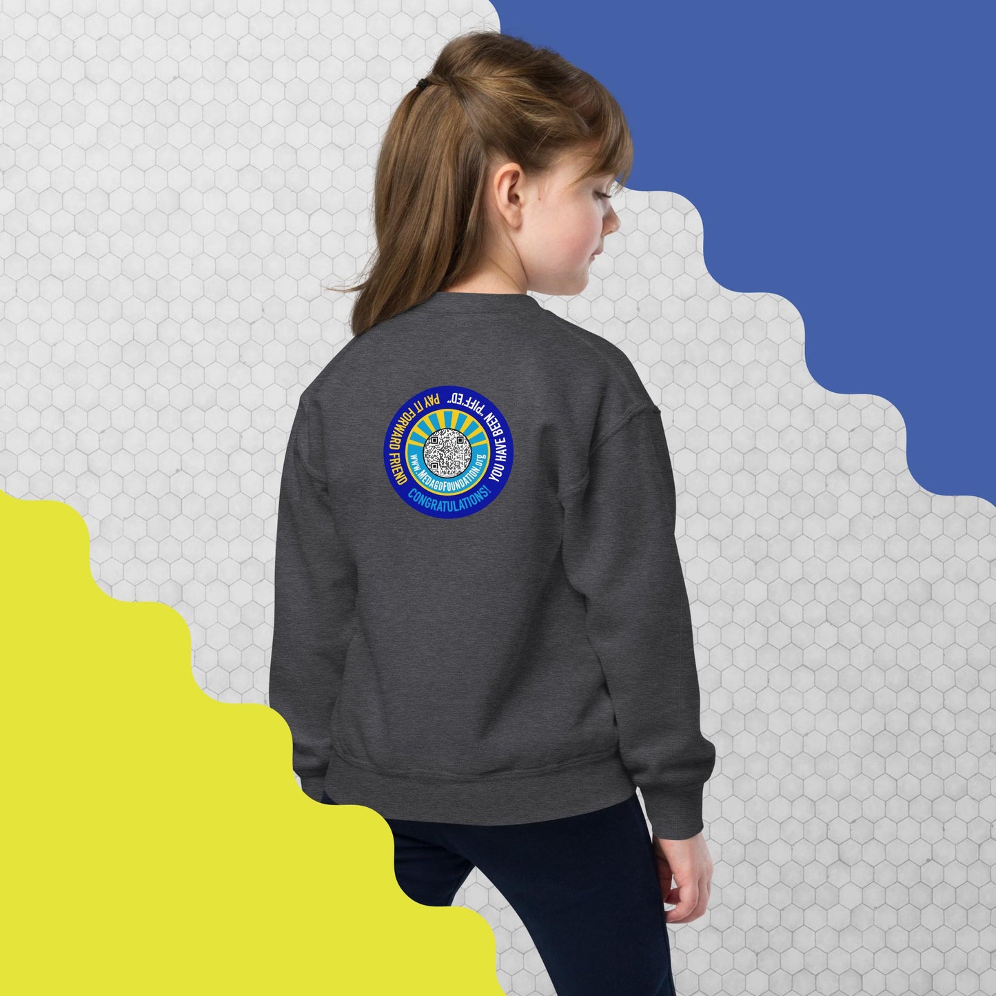 Girl's Youth Crewneck Sweatshirt: Cozy Comfort with a Cause ( Printed on Front and Back )