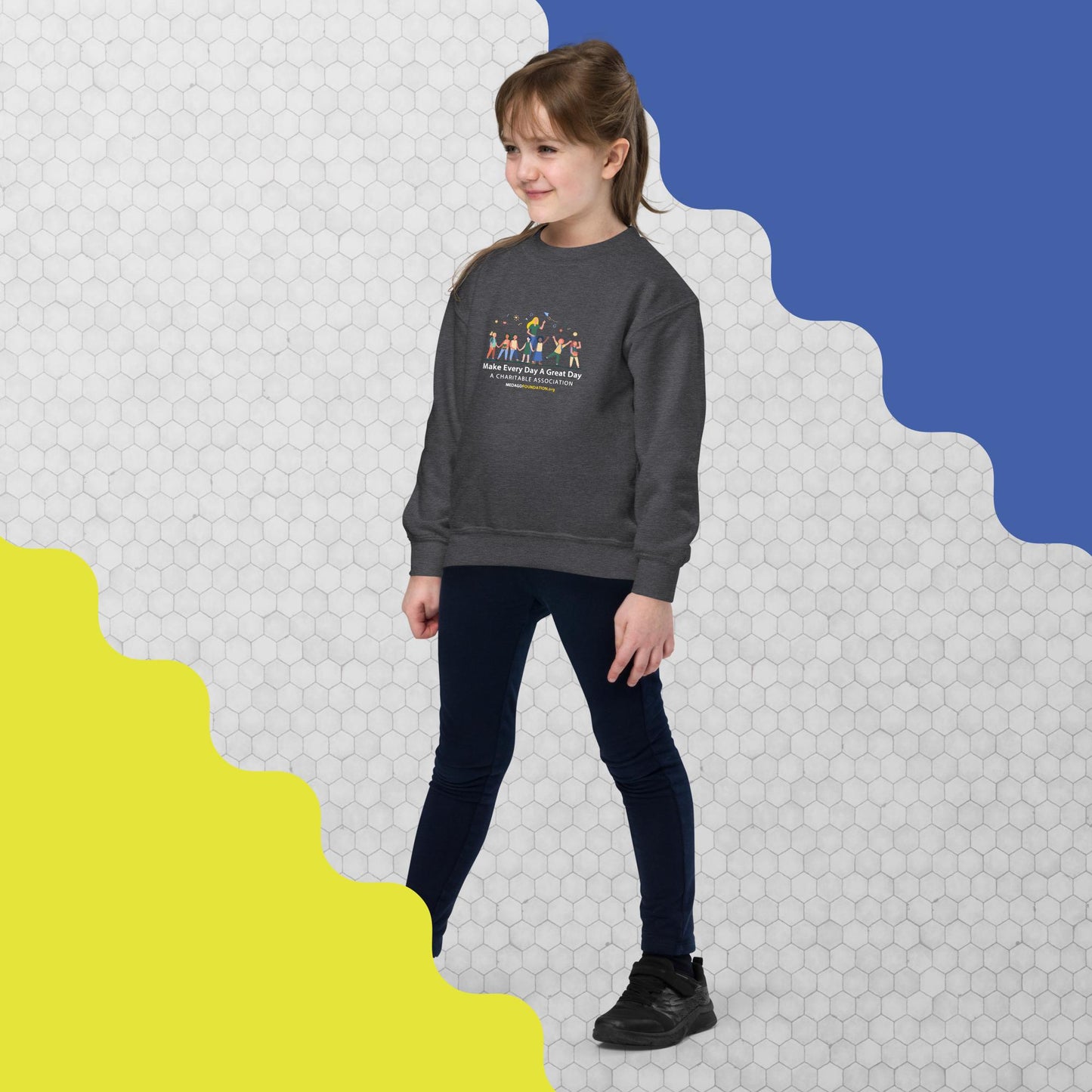 Girl's Youth Crewneck Sweatshirt: Cozy Comfort with a Cause ( Printed on Front and Back )