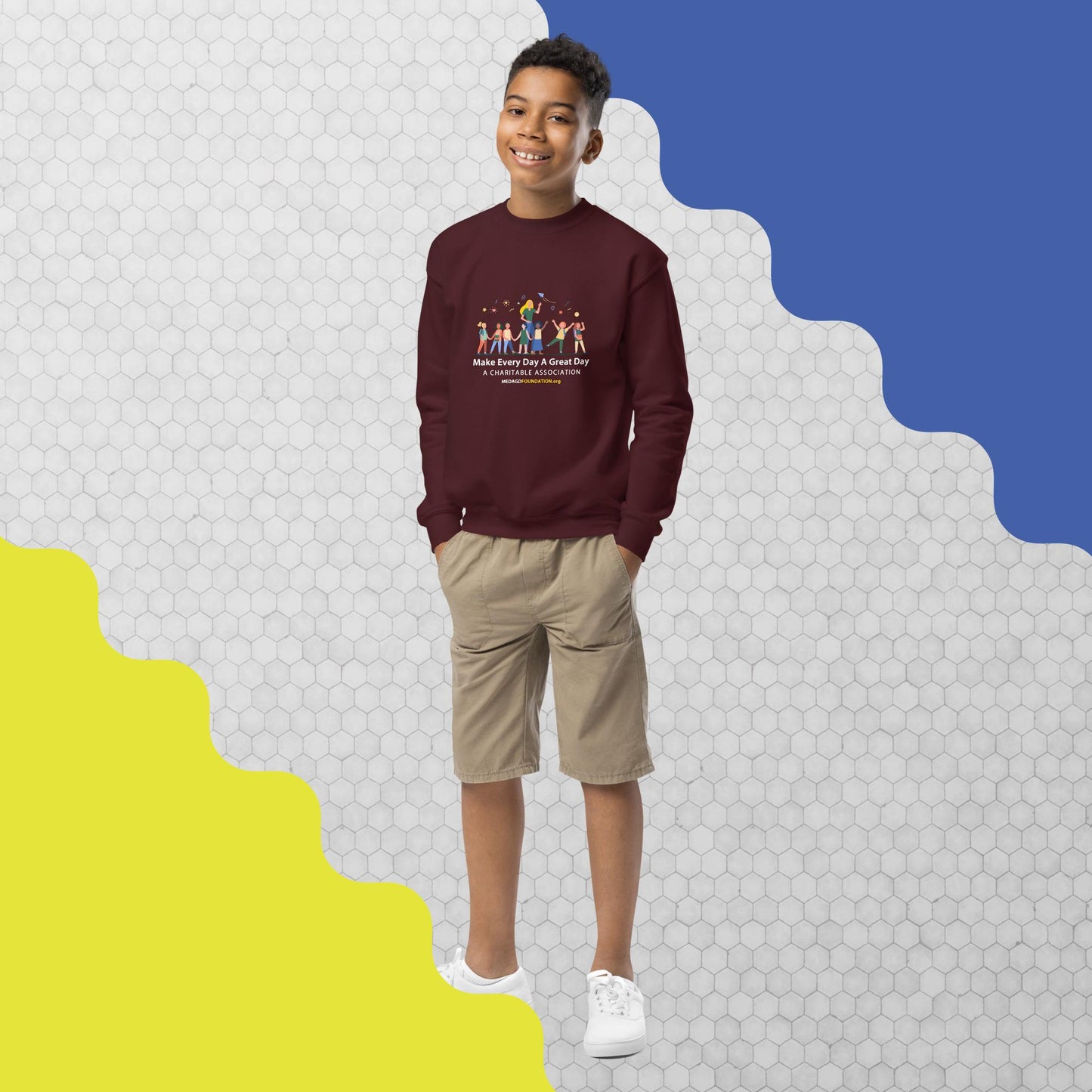 Boy's Youth Crewneck Sweatshirt: Cozy Comfort with a Cause ( Printed on Front and Back )