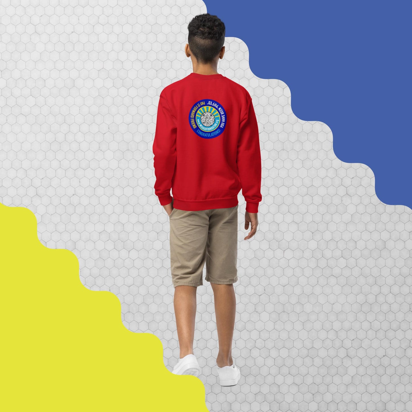 Boy's Youth Crewneck Sweatshirt: Cozy Comfort with a Cause ( Printed on Front and Back )