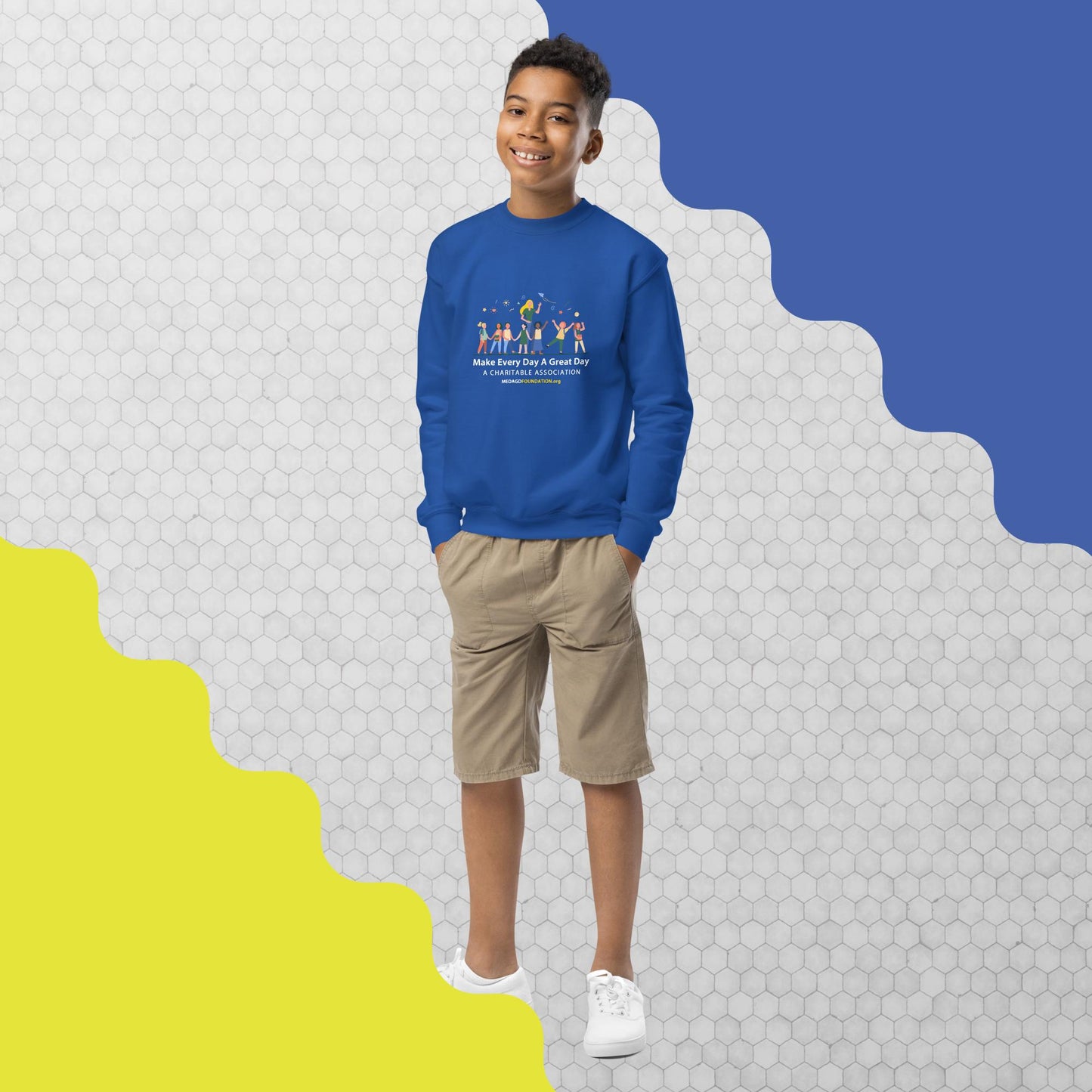 Boy's Youth Crewneck Sweatshirt: Cozy Comfort with a Cause ( Printed on Front and Back )