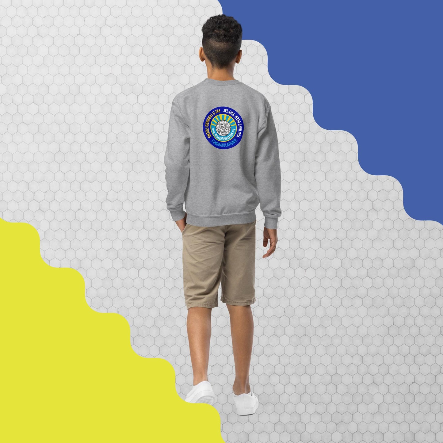 Boy's Youth Crewneck Sweatshirt: Cozy Comfort with a Cause ( Printed on Front and Back )