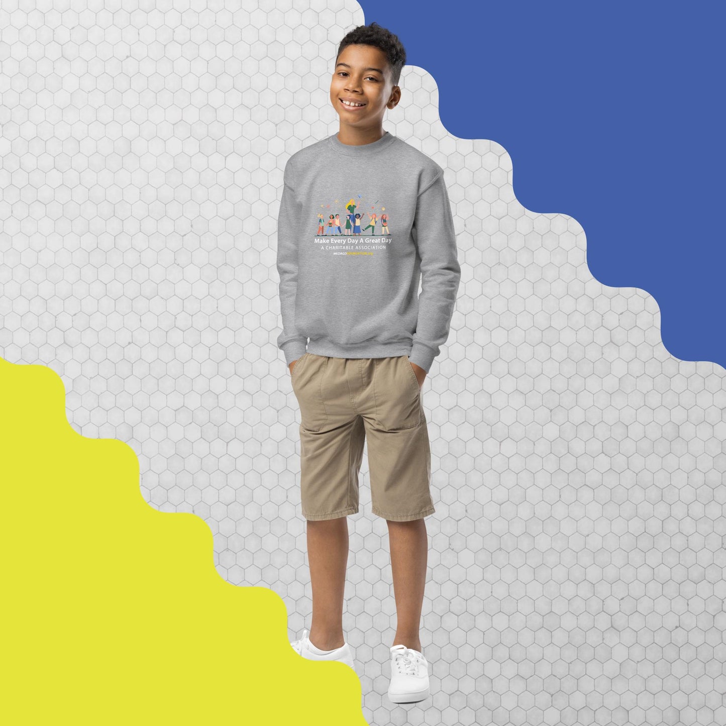 Boy's Youth Crewneck Sweatshirt: Cozy Comfort with a Cause ( Printed on Front and Back )