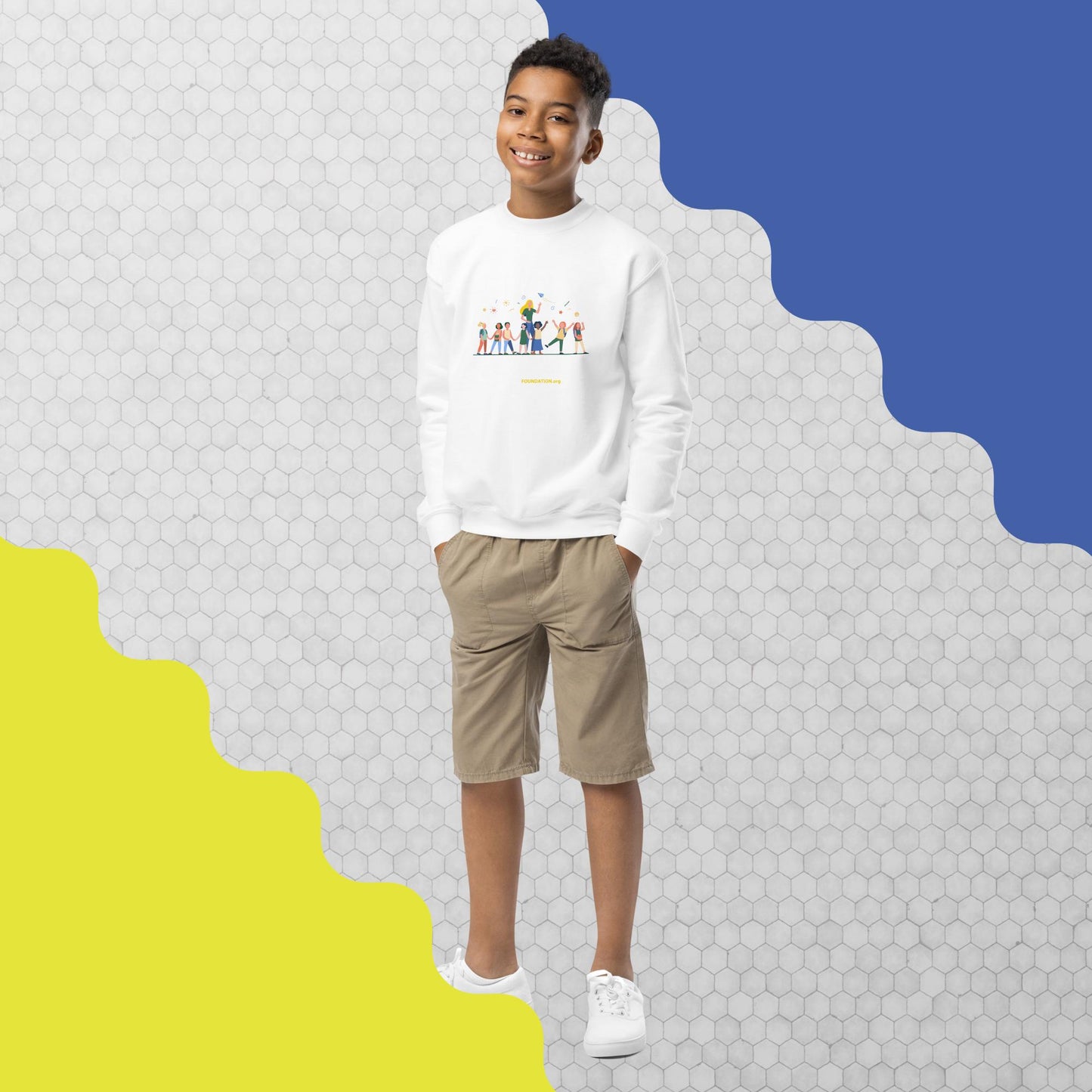 Boy's Youth Crewneck Sweatshirt: Cozy Comfort with a Cause ( Printed on Front and Back )