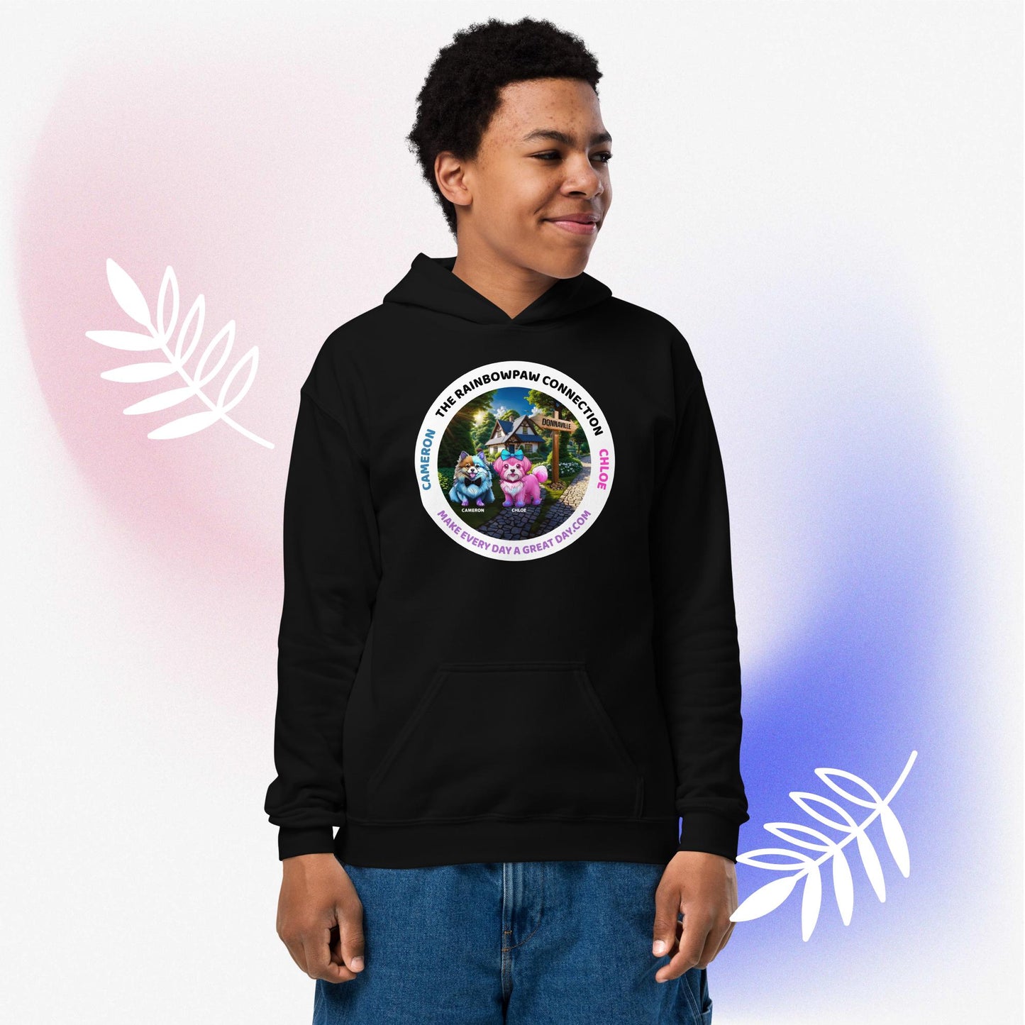 BOYS Youth heavy blend hoodie - Bold & Cozy: Be Bold & Kind with Cameron and Chloe in DonnaVille Hoodie!