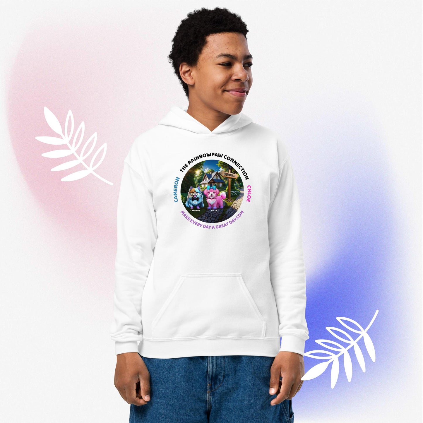 BOYS Youth heavy blend hoodie - Bold & Cozy: Be Bold & Kind with Cameron and Chloe in DonnaVille Hoodie!